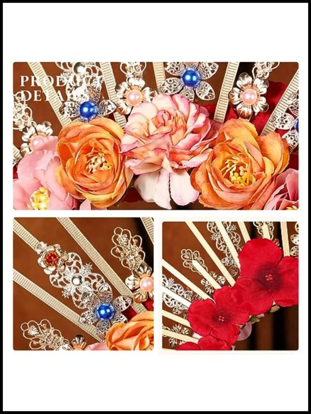 Handmade Blue Rose Halo Crown Renfaire Woodland Flower Headpiece for Women